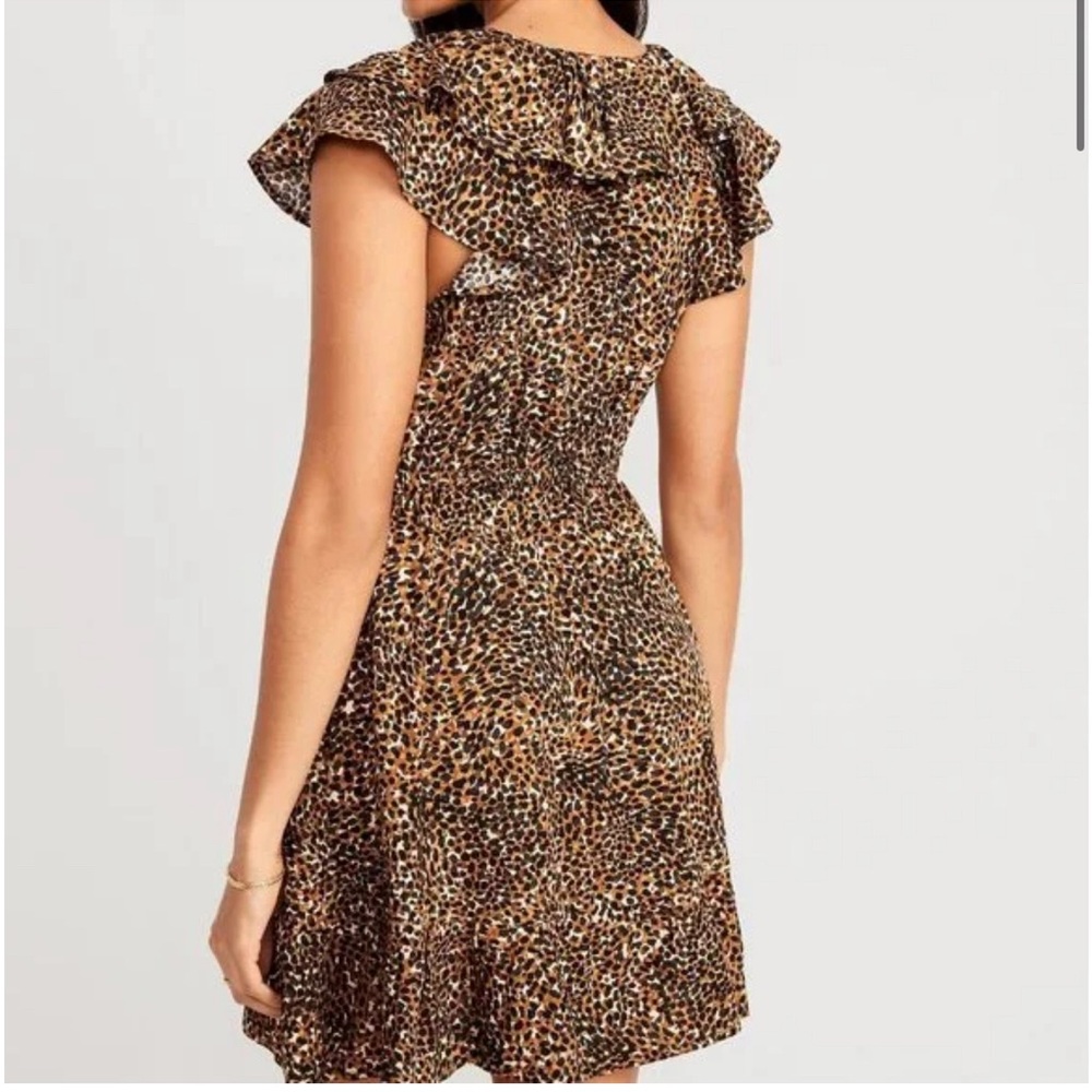 Old Navy Waist-Defined Ruffle-Trim Mini Dress for Women